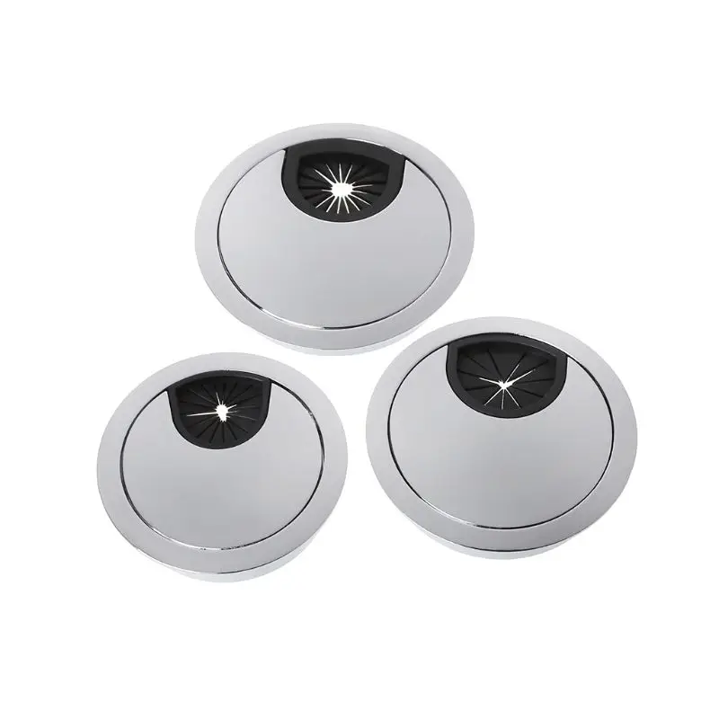 Zinc Alloy Wire Hole Cover Desk Cable Grommet Outlet Round Port Holes Box in Wire Hole Covers