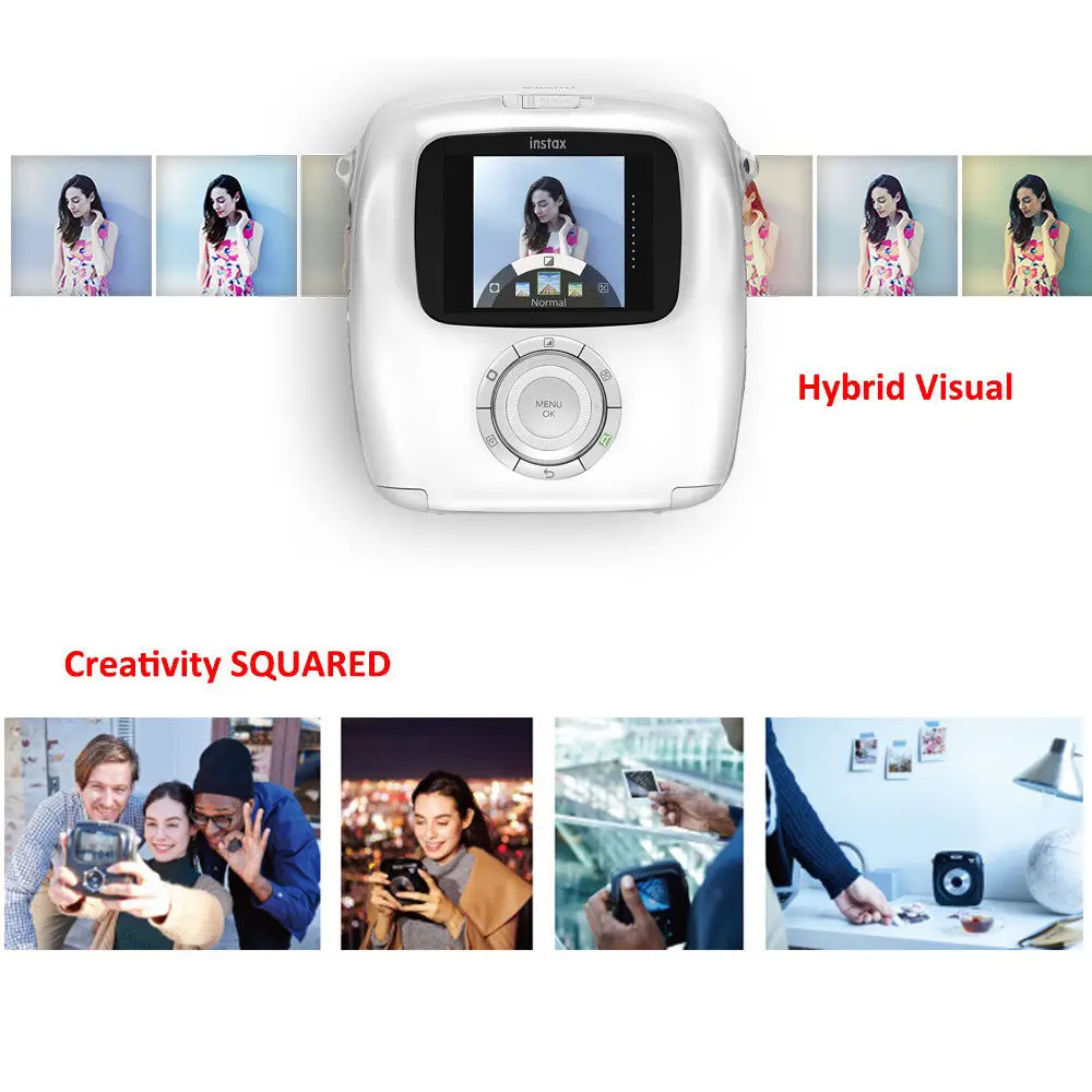 Fujifilm Instax SQUARE SQ10 гибридная мгновенная пленка фотокамера белого цвета|film photo