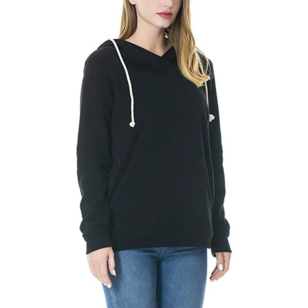 

Women's Nursing Hoodie Long Sleeves Solid Tops Breastfeeding Hoodie Sweatshirt