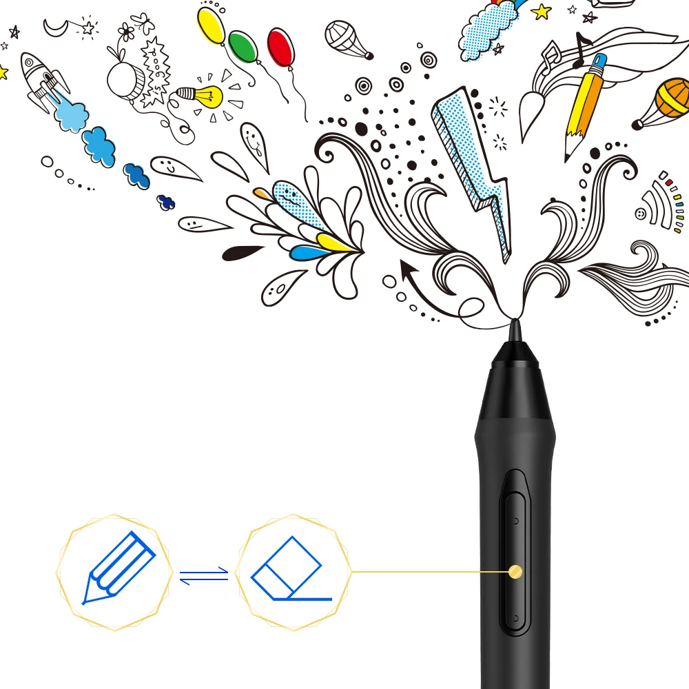Треугольный Безбатарейный стилус XP Pen PN05 для графического планшета Deco 01 с