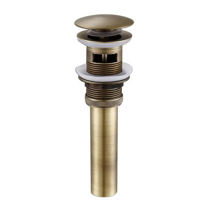 

Pop up Drain With Overflow Antique Inspired Brass Bathroom Basin Faucet Drains Sink Strainer Emitter Repair Stopper Parts