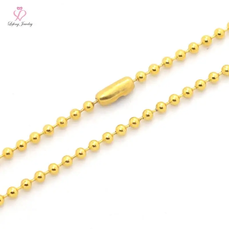 Wholesale Cheap 24'' IP Gold 2.4mm 316 Stainless Steel Ball Bead Chains