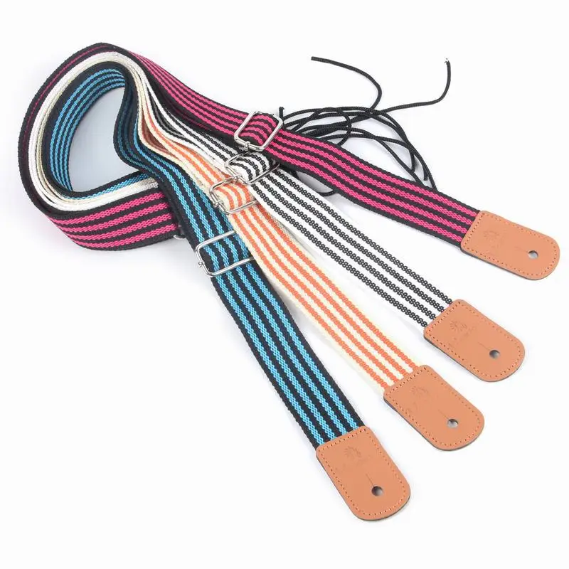 

New Hot-selling Cotton Ukulele Straps Color Strip Ukulele Small Guitar Straps