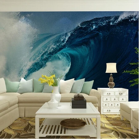

Custom home decor wall murals papel de parede ocean waves photo wallpaper mural for living room bedroom tv sofa background decal