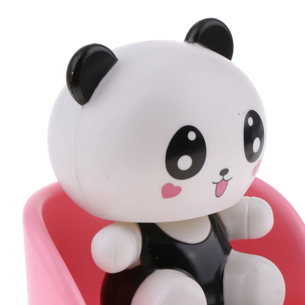 Adorable Plastic Solar Powered Toys Noding Head Figurine Model Home Car Ornament Panda Novelty Gag Toys for Kids Birthday Gift