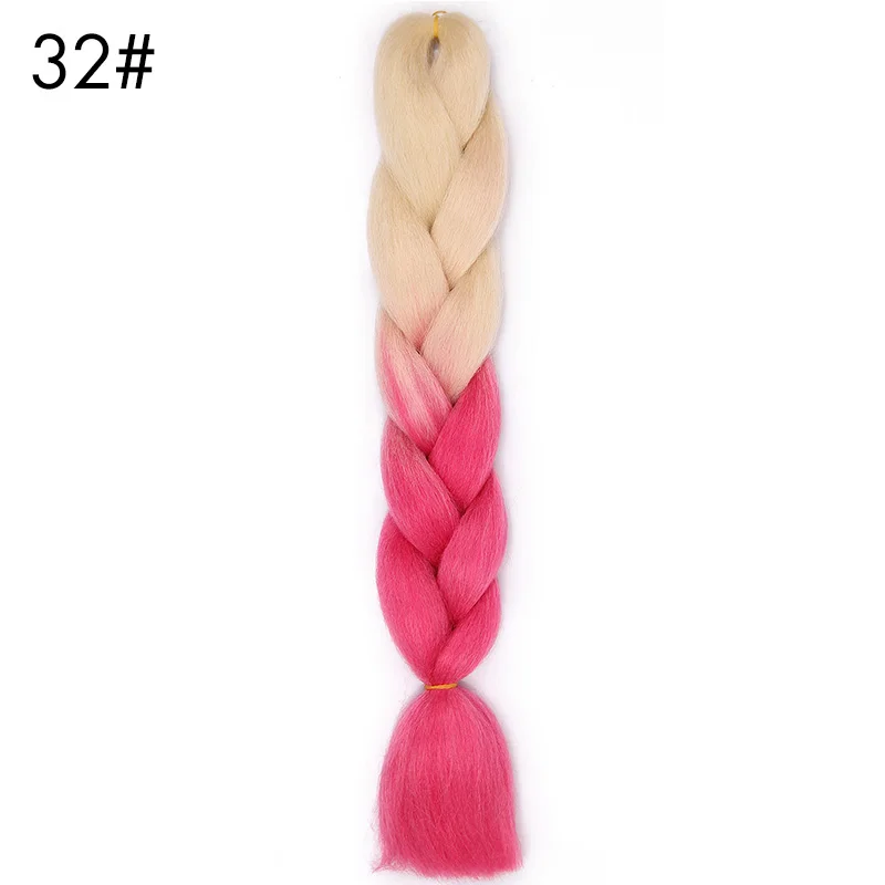 AISI, красивые плетеные волосы, 1 шт., 24 дюйма, огромные косички, прическа, 100 г/шт., синтетические волосы для наращивания с эффектом омбре, черный, коричневый, красный, розовый - Цвет: P1B/27