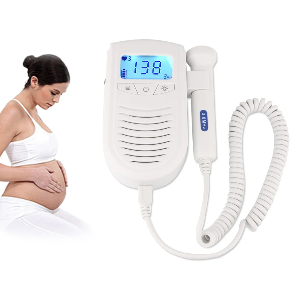 

100S6 II Baby Monitor Pregnant Fetal Doppler Portable Backlight Hand-Held Obstetrical Unit LCD Digital Pocket Fetal Doppler