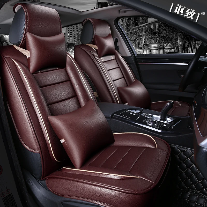 Автомобильный кожаный чехол для сидений автомобиля для Audi a3 a4 b6 b8 a6 a5 q7 бежевый Красный Черный Водонепроницаемый Мягкий чехол для сидений автомобиля из искусственной кожи бренд