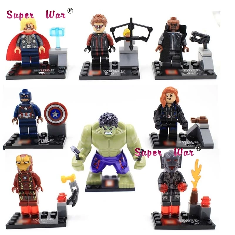 

8pcs super heroes marvel The Avengers 2 building blocks action set model bricks toys for children