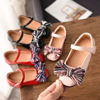 

Kids Princess Shoes For Girls Bow-knot Artificial Leather Girl Party Shoes Causal Waterproof Toddler Baby Footwear