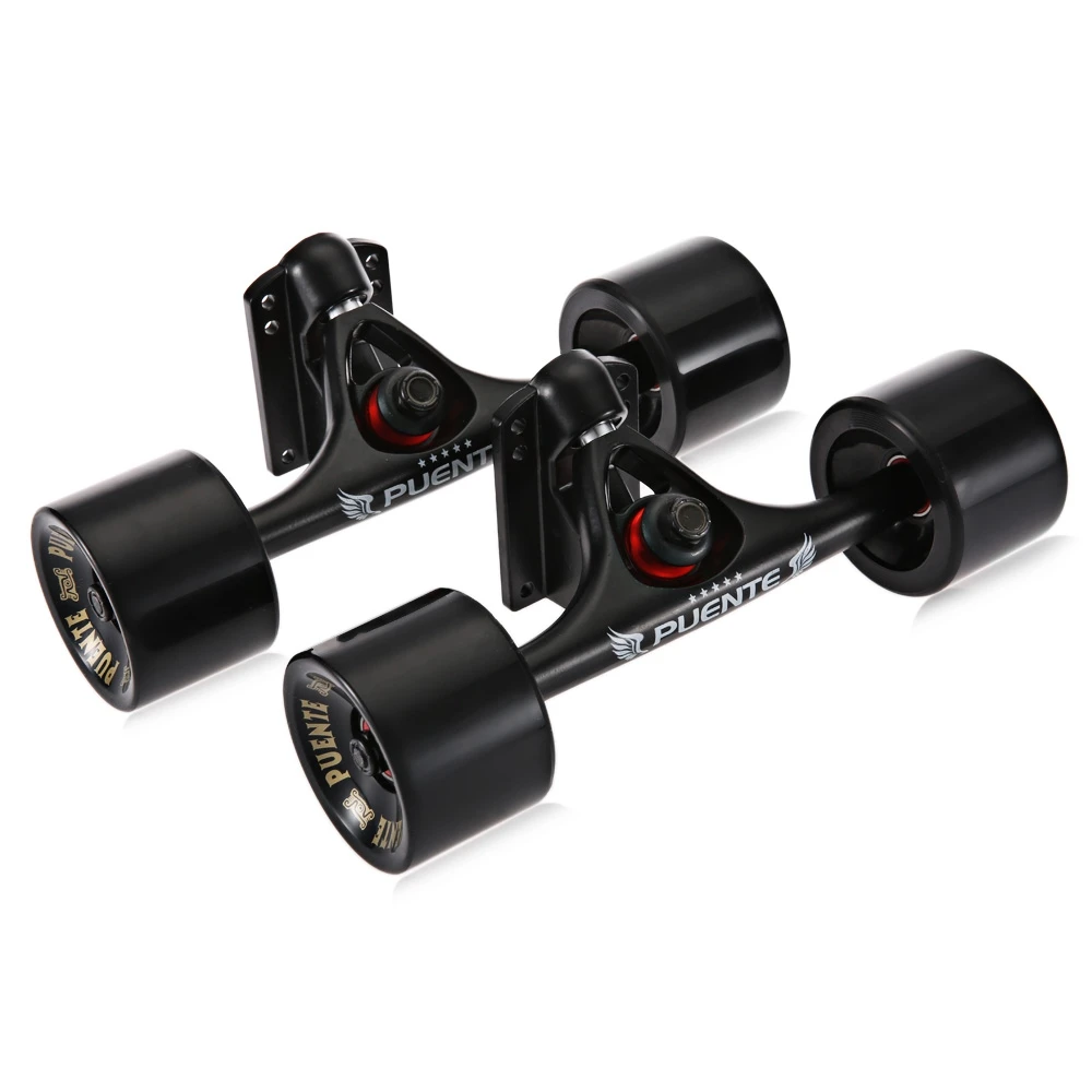 

Puente 2pcs / Set Skateboard Truck with Skate Wheel Riser Pad Bearing Hardware Accessory Installing Tool