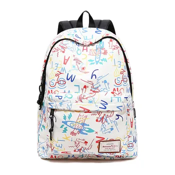 

Lovely Women Backpack Female College Students BackPack travel bags Large Capacity Geometry Pattern Printing Girls Knapsack