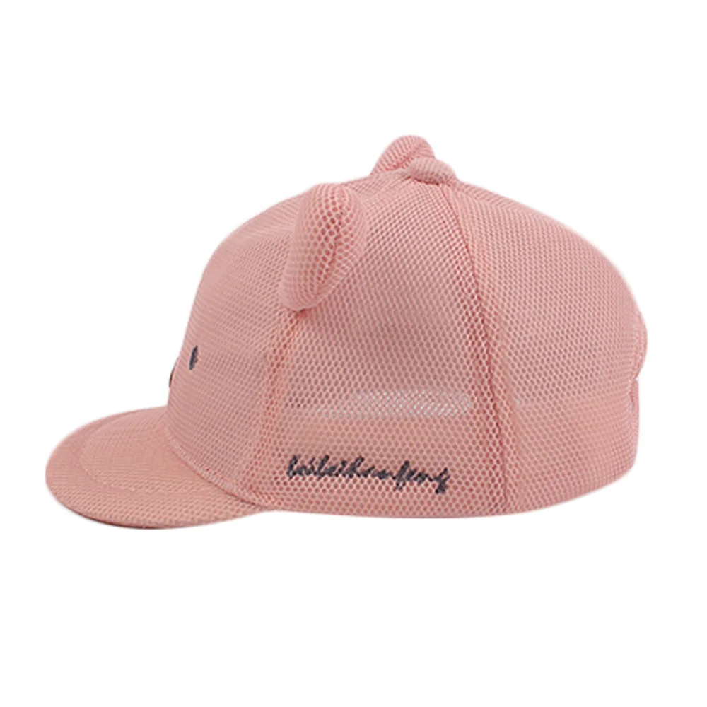 Bear Mesh Baby Infant Sun Baseball Hat Toddler Kids Boys Girls Summer Cool Caps Adjustable Size Cotton Absorbent Tape 2019 New Style (13)