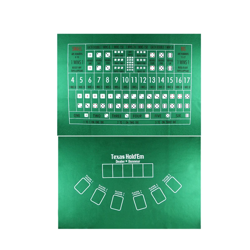 Горячая двухсторонняя 60*90 см 5 игроков Baccarat покер набор Fichas ПОКЕР Texas Hold'em играя карточный стол ткань Fietro Войлок настольная игра
