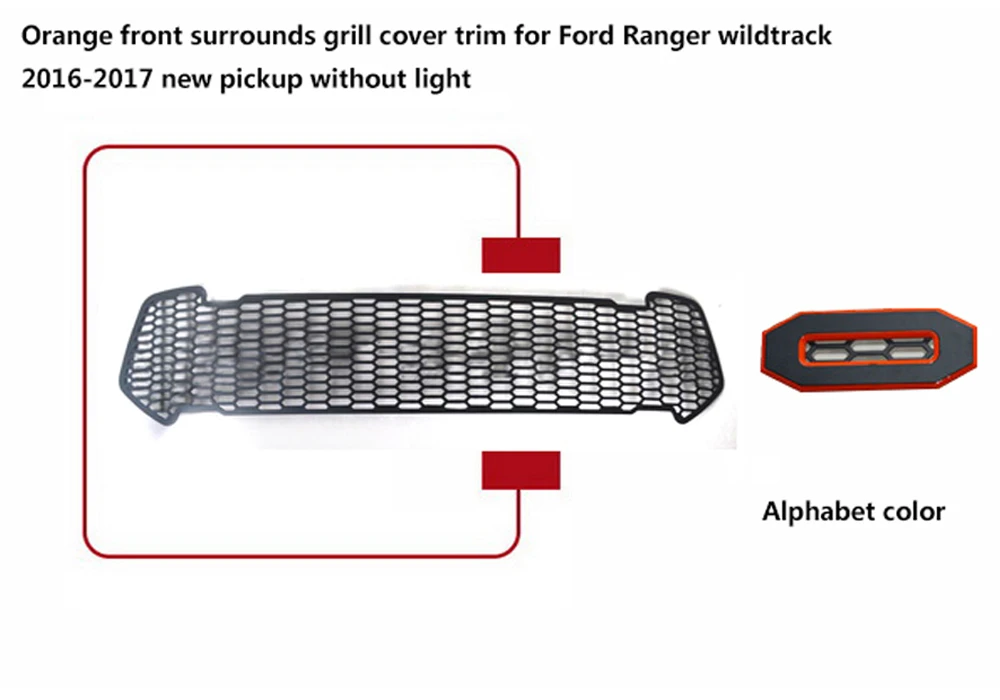 Светодиодный ABS черный Передний гриль everest wildtrak декоративный для Ford ranger T7- 4 цвета на выбор включая/не включает светильник