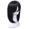 L-email wig Mikasa Ackerman Cosplay Wigs Attack on Titan Cosplay Black Straight Bob Wig Heat Resistant Synthetic Hair Halloween ► Photo 2/6