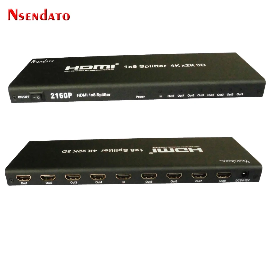 HDMI сплиттер Nesendato 1x8 4K x 2K 1 In 8 Out коммутатор конвертер с DC адаптером поддержка 4k 3D