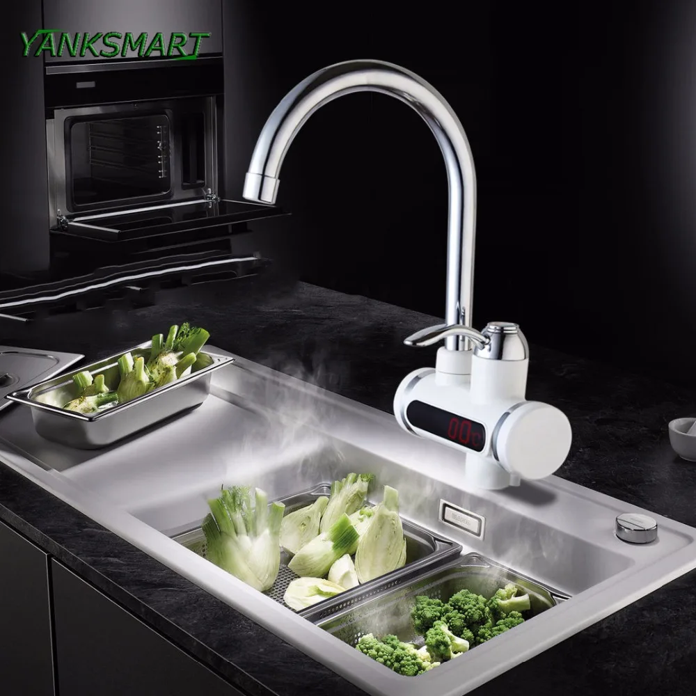 yanksmart-インスタント給湯器電気キッチン蛇口瞬間給湯器ledeuプラグ