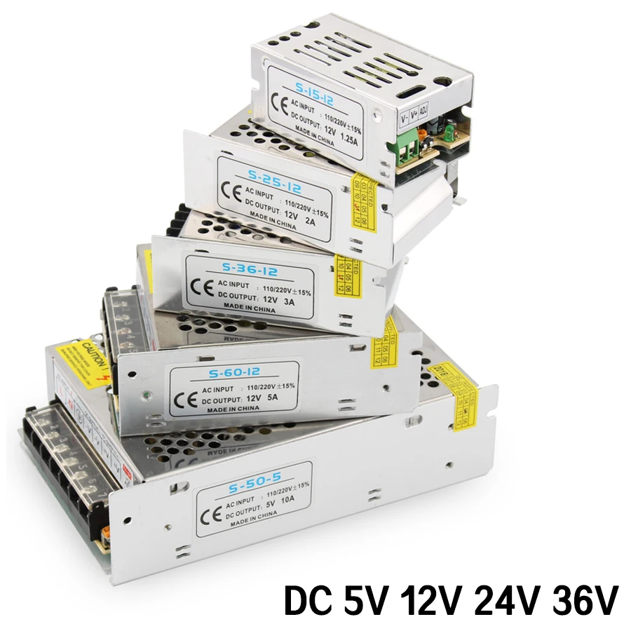 Светодиодный Питание 12В трансформатор переменного тока 220V DC/DC 5V 6V 9 В, 12 В, 24 В постоянного тока, 1A 2A 3A 5A 10A 20A 30A переключения 5, 6, 9, 12, 24 вольт постоянного тока Питание