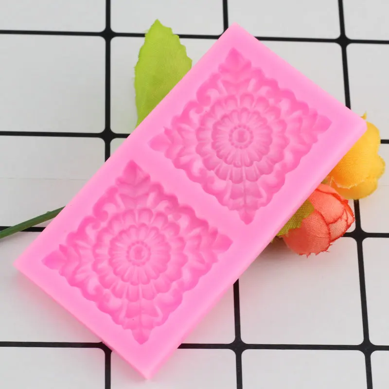 3D квадратные свитки барокко угол силиконовые формы кружева коврик торт границы инструменты для украшения тортов из мастики печенья шоколада конфеты плесень