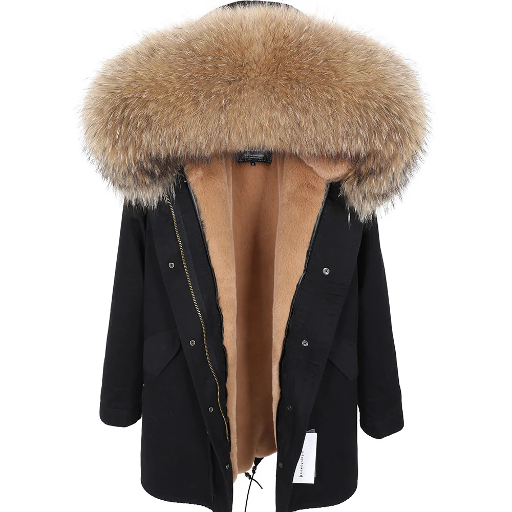 MAOMAOKONG2019 новое пальто с воротником из натурального меха енота женская одежда длинное толстое теплое пальто женское зимнее пальто парки