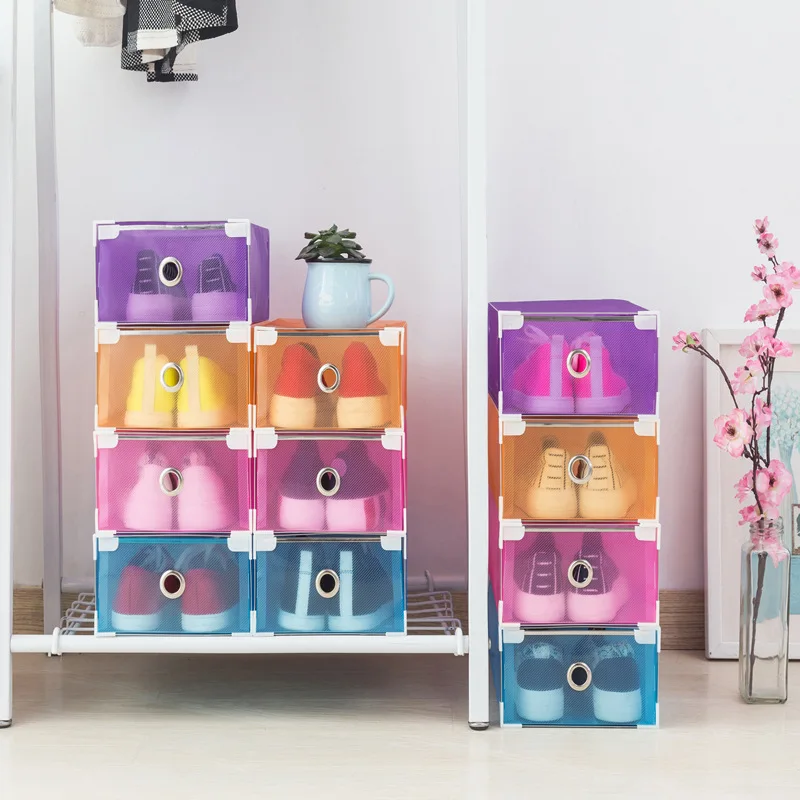 

Urink Transparent Plastic Thickening Shoe Box Household Shoes Superimposed Storage Boxes Ladies Boots Box Finishing Case Home