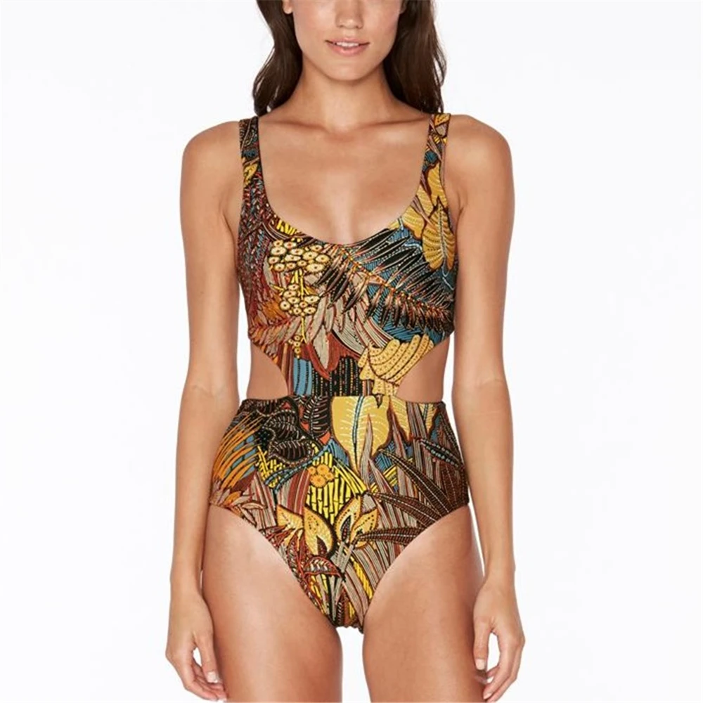 

Trikini One Piece Swimsuit Women Mesh Bathing Clothes High Neck Swimwear Female Bathing Suit 2018 Summer Swimsuits