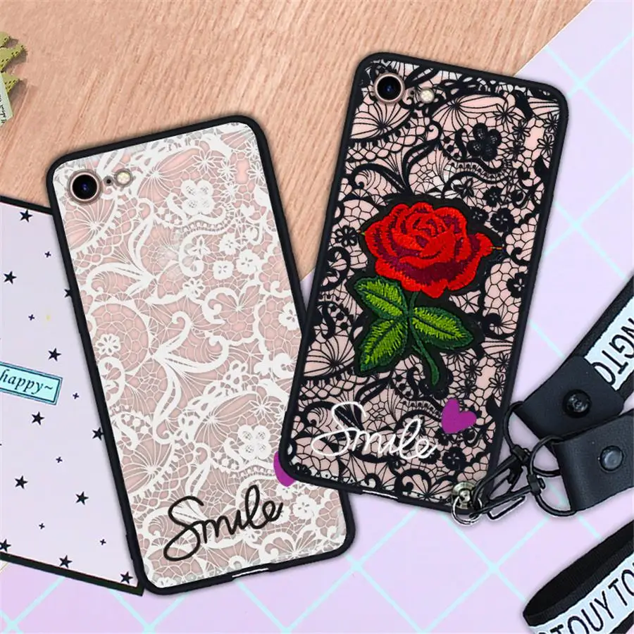 Модный сексуальный 3D чехол для телефона с цветком розы iPhone 7 6 6S 8 Plus X SE 2 Женская