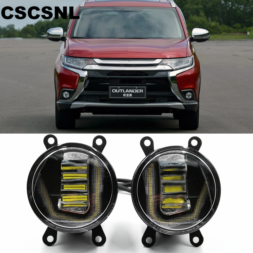 

3-IN-1 Functions Auto LED For Mitsubishi Outlander 2006-2018 DRL Daytime Running Light Car Projector Fog Lamp with yellow signal