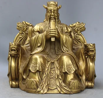 

Chinese Myth brass Dragon King Longwang Lord Rain God Buddha Statue sculpture