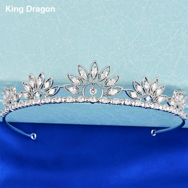 

Fashion Cubic Zirconia Tiara Bridesmaid Jewelry Women's Hair Accessories Mariage COURONN Gift Box Packing For Bride CZC-2022