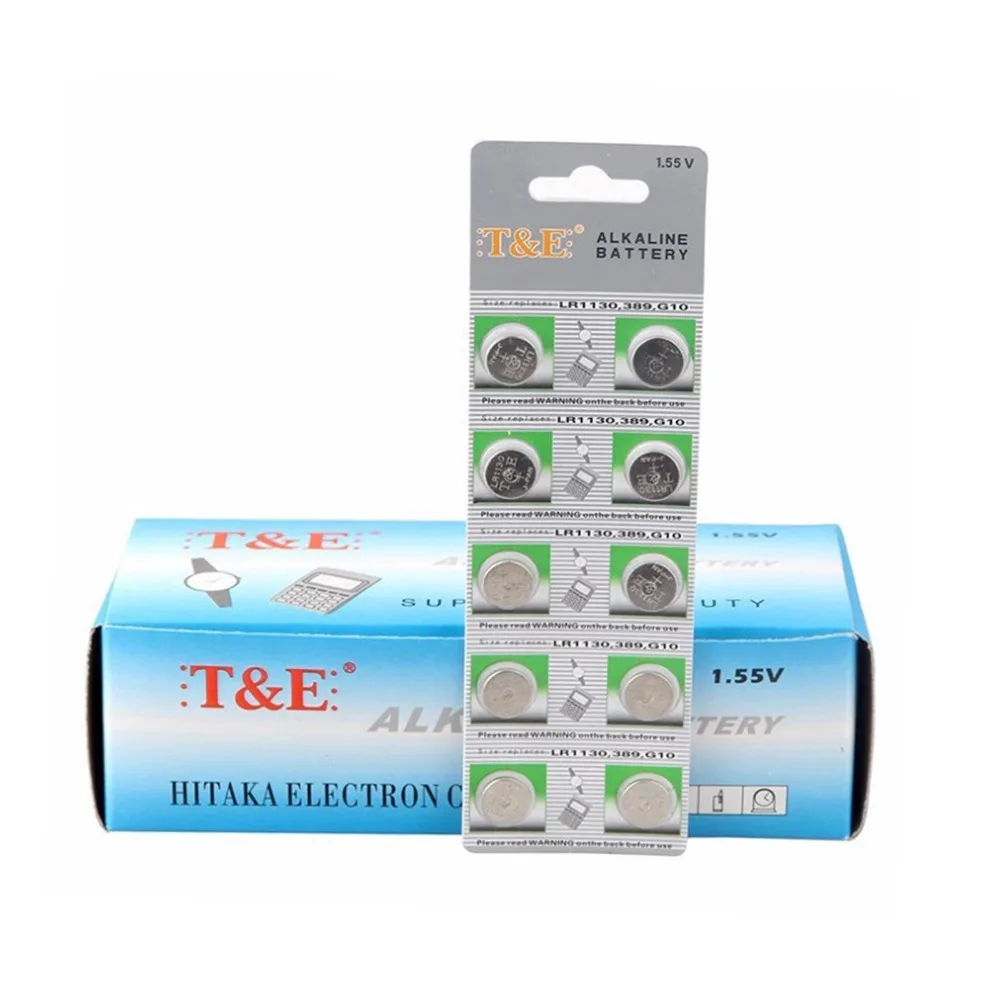30 ячеек LR1130 AG10 батарейки для часов 1 55 V таблеточного типа LR 1130 389 G10 калькулятор