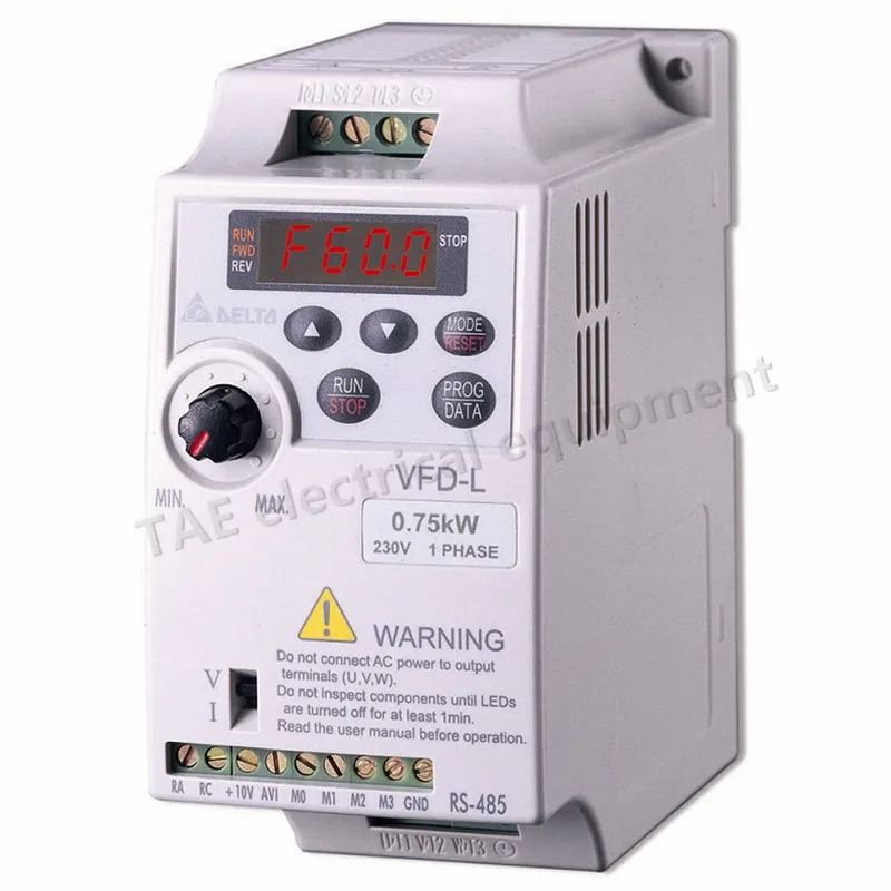 

Inverter VFD drive VFD004L21A 1Phase 220V 0.4kW 0.5HP 1~400Hz Wood cutting