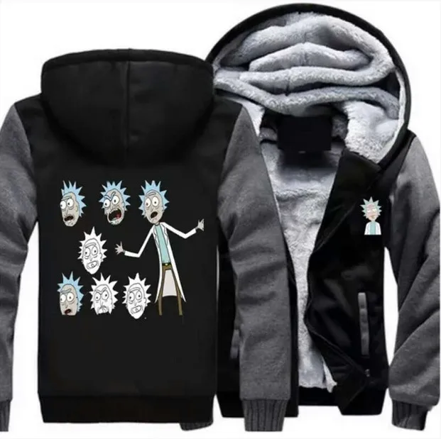 2018 Dropshipping Men Women Rick and Morty Casual Hoodies for Men Women Thicker Fleece Coat Jacket Unisex Sweatshirts size 6XL