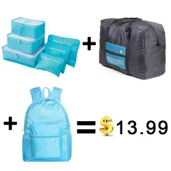 Мужские и женские дорожные сумки для багажа, упаковка кубиков, органайзер, складные сумки, 6 шт./компл./комплект, большие дорожные сумки