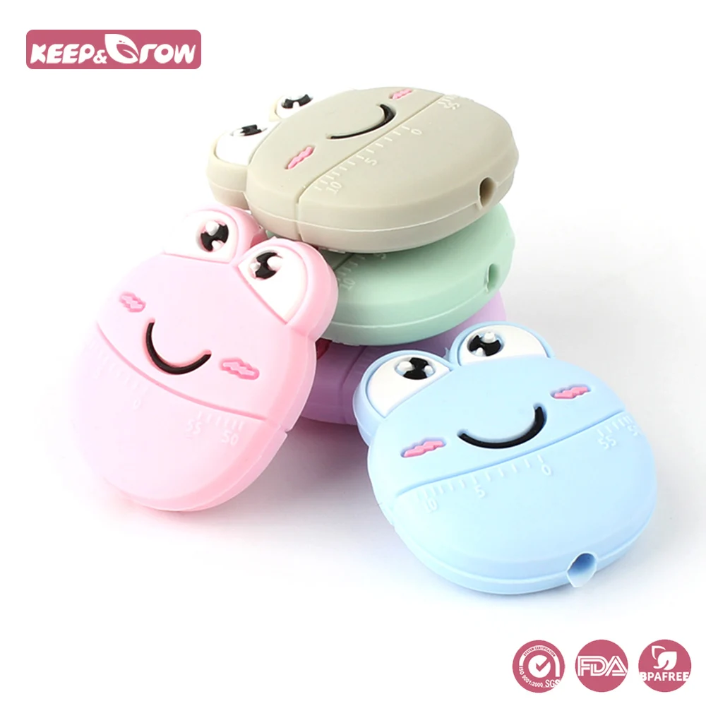 

Keep&Grow 10pcs Frog Silicone Beads Baby Silicone Teethers Food Grade Pacifier pendant Baby products Silicone Rodents BPA Free