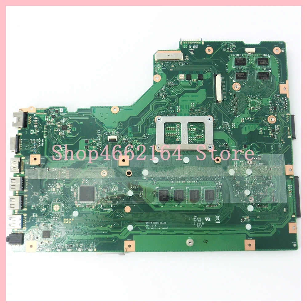  X75VD Mainboard HM76 GT610M 4GB RAM REV 2.0 X75VD motherboard For ASUS X75V X75VC X75VB X75VD R704V
