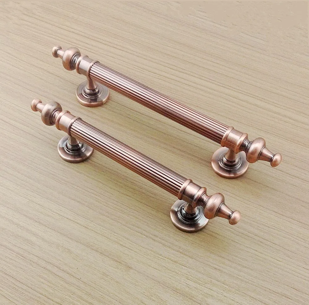 1pcs Antique Zinc Alloy Red Bronze Wooden Door Handle Bathroom Balcony