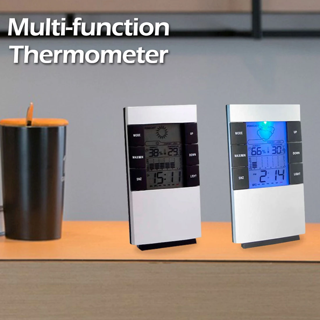 

Digital LCD Backlight Temperature Thermometer Digital Calendar Humidity Monitor Home Weather Forecast