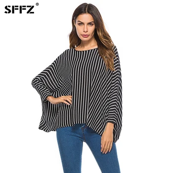 

SFFZ New Fashion Womens Sweater Pullover Black Striped Casual Oversized Comfortable Spring Summer Plus Size Knitted Sweaters