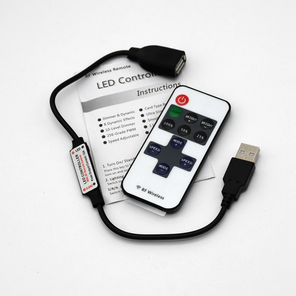 

5V-24V USB Led Controller Dimmer RF Wireless Remote Controller for USB LED String Light /LED Strip