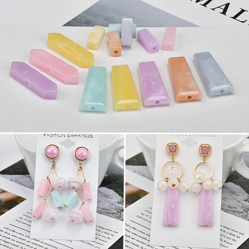 

Resin cuboid trapezoidal straight hole earrings DIY accessories handmade earrings ear clip ear jewelry homemade materials