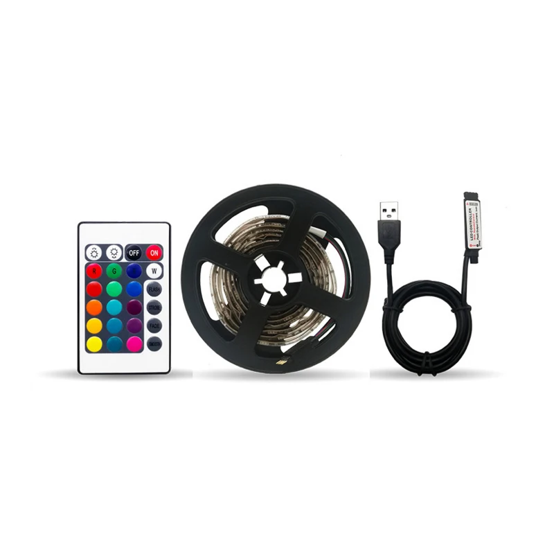 

Smart Wifi Control Rgb Led Strip Light Ribbon For Ceiling Counter Cabinet Life Light Band No Waterproof 24 Key Controller