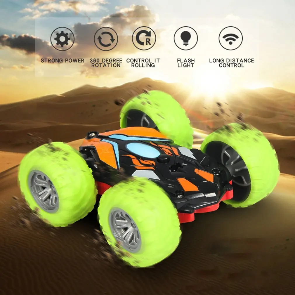 Create Toys 8031 1/48 RC Stunt Car 2,4G двухсторонний Флип 360 Вращение Внедорожный гоночный автомобиль для детей подарок багги автомобиль