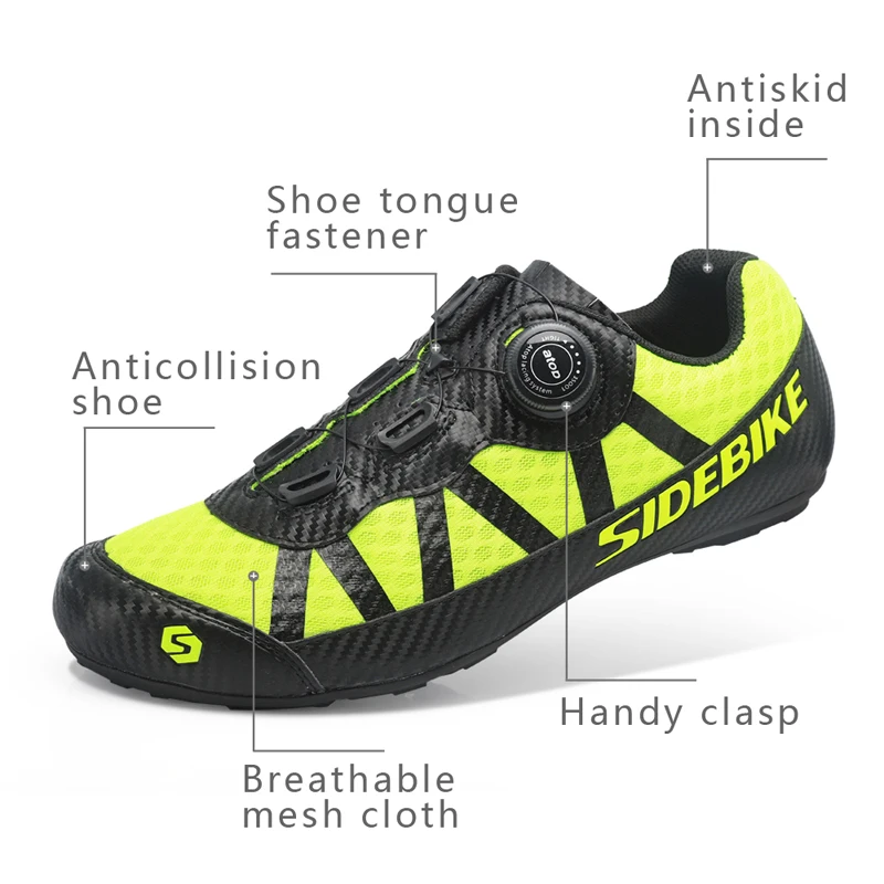 Sidebike MTB Shoes for Mountain Bike Non-lock Leisure Road Bike Cycling Men Women Ultralight 565g Breathable Non-slip