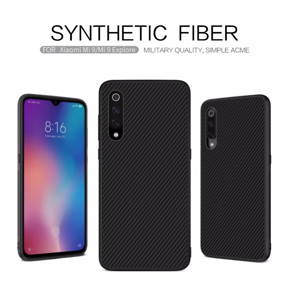 Чехол из синтетического волокна Nillkin для xiaomi mi 9/mi 9 Explore ore Carbon fiber PP Shield чехол-накладка для xiaomi mi 9