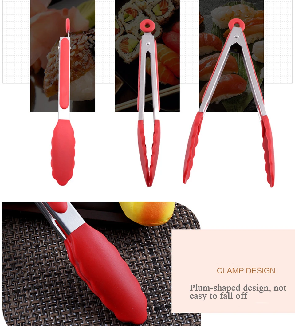 27 cm and 35cm Food Grade 100% Silicone food tong Kitchen Tongs utensil Cooking Tong clip Clamp Salad Serving BBQ tools6