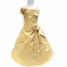 Великолепные Платья с цветочным узором для девочек с обручем внутри; детские длинные вечерние платья из сатина с вышивкой и бисером на выпускной; Одежда для маленьких девочек; Vestido