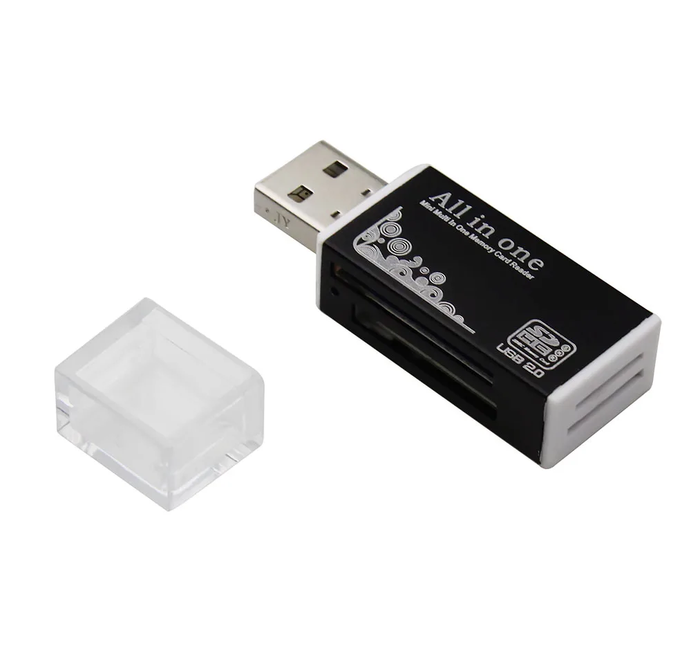 1 шт. кард-ридер крошечный USB 2,0 все в 1 мульти карта памяти ридер адаптер для Micro SD SDHC TF M2 MMC 2 цвета