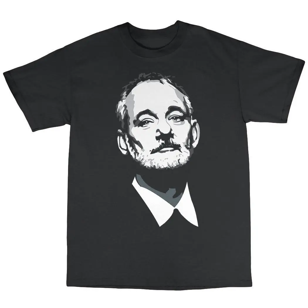 OKOUFEN Bill Murray Tribute T Shirt 100% Groundhog Day What About Bob Stripes Mans Unique Short 